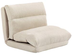 HOMCOM Sedile con funzione letto, schienale regolabile, pieghevole, fino a 120 kg, 70 x 41 x 56 cm, Beige