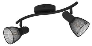 Spot Moderno Carovigno In Acciaio Nero 2 Luci E14 40W Ip20