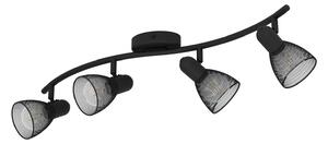 Spot Moderno Carovigno In Acciaio Nero 4 Luci E14 40W Ip20