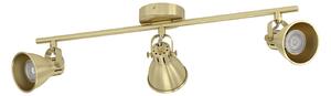 Spot Moderno Seras In Acciaio Ottoneottone Spazzolato 3 Luci Gu10 3W Ip20