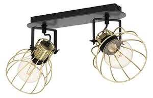 Spot Minimal Sambatello Acciaio Nero 2 Luci E27 40W