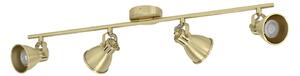 Spot Moderno Seras In Acciaio Ottoneottone Spazzolato 4 Luci Gu10 3W Ip20