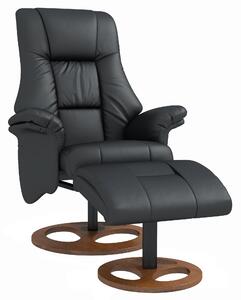 HOMCOM Poltrona Relax con Pouf, Poltrona con Poggiapiedi, Schienale Regolabile, 77 cm x 89 cm x 110 cm, Nero