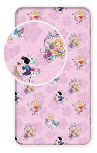Lenzuolo con angoli per bambini rosa in cotone 90x200 cm The Pincesses "Pink" – Jerry Fabrics