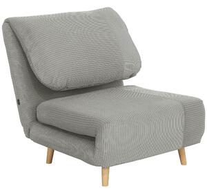 HOMCOM 2-in-1 Poltrona Letto per Ospiti, supporto regolabile Velluto a Coste 82 cm x 89 cm x 83 cm Grigio