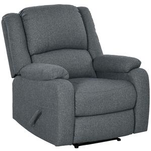HOMCOM Poltrona Reclinabile, Funzione Relax e Poggiapiedi, regolabile fino a 150 kg, Telaio in Acciaio, 90 x 96 x 98 cm, Grigio