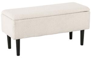 HOMCOM Panca in stile vintage, panca per scarpe, spazio di archiviazione nascosto, effetto cachemire, Beige + Nero