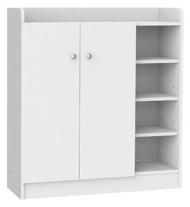 Scarpiera Da Parete HOMCOM - 80x32x91 Cm - Legno - 2 Ante Con Ripiani Regolabili - Per Ingresso O Camera - Foto 2