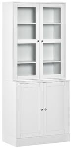HOMCOM Scaffale per libri Scaffale da parete, 2 ripiani, 76 cm x 40 cm x 178,5 cm, Bianco