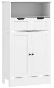 Kleankin Mobiletto da Bagno con 2 Cassetti, Porta, 60 x 30 x 109 cm, Bianco