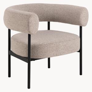 Poltrona lounge in bouclé con piedini in metallo Oakfield
