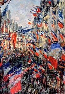 Riproduzione The Rue Saint-Denis Celebration of June 30 1878, Claude Monet