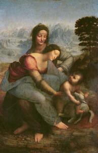 Riproduzione Virgin and Child with St Anne c 1510, Leonardo da Vinci