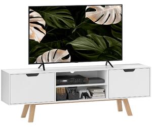 HOMCOM Mobile TV con cassetti e mensole aperte, MDF, 150 x 39 x 50 cm, Bianco
