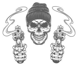 Illustrazione Gangster skull in beanie has, dgim-studio