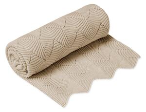 Coperta per bambini beige in cotone organico lavorata a maglia 80x100 cm Almond – Cam Cam Copenhagen