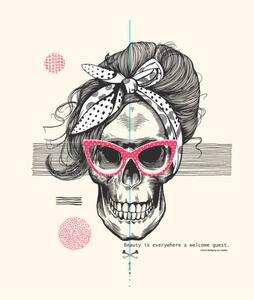 Illustrazione Women's skeleton skull in pop art, Lisitsa