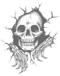 Illustrazione Skull with hands, vectortatu