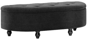 HOMCOM Pouf con spazio di archiviazione, Sitztruhe, imbottito, chiusura soft-close, effetto velluto, 120 x 46 x 42 cm, Grigio scuro