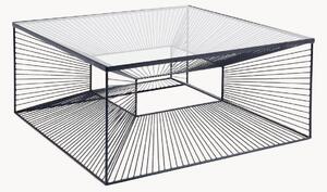 Tavolino da salotto fatto a mano con piano in vetro Dimension