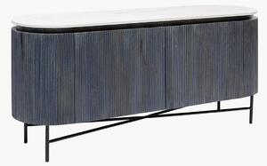 Credenza in legno di mango con piano in marmo Glenn