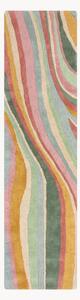 Passatoia in lana fatta a mano con motivo in rilievo Abstract Flow