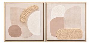 Set di dipinti in 3D con cornice inclusa/dipinti su tela 2 pz 40x40 cm Astratto – Premier Housewares