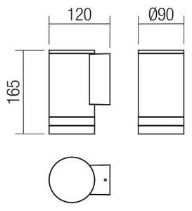 Redo 90517 - Applique da esterno CARGO 1xGU10/28W/230V IP54 antracite