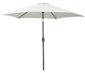 Outsunny Ombrellone da Giardino Inclinabile, Apertura a Manovella, Ø2.7x2.35m Beige|Aosom