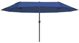Outsunny Ombrellone da Giardino 460x270x240cm Doppio con Apertura a Manovella, Acciaio e Poliestere Blu | Aosom Italy|Aosom