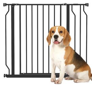 PawHut Cancelletto di Sicurezza per Cani Estensibile 75-95 cm in Acciaio e ABS, 75-95x76 cm, Nero | Aosom Italy