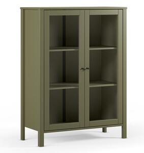 Vetrina verde in pino massiccio 90x120x40 cm Alessandra – Marckeric