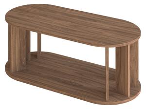 Tavolino con piano in legno di noce 110x50 cm Nora - TemaHome