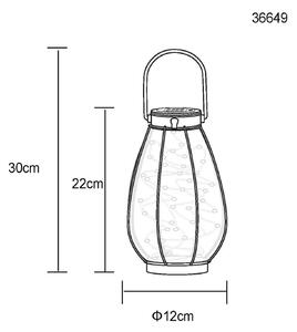 Globo Lampada LED solare 36649, nero, ambra, metallo, plastica