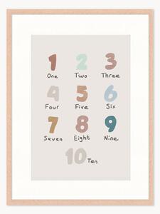 Stampa digitale incorniciata per bambini Cute Numbers, varie misure