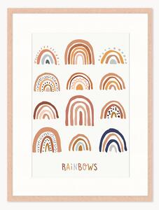 Stampa digitale incorniciata per bambini All the Rainbows, varie misure
