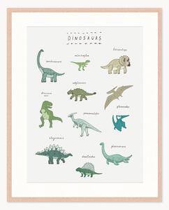 Stampa digitale incorniciata per bambini Dinosaurs, varie misure