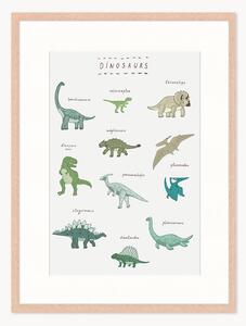 Stampa digitale incorniciata per bambini Dinosaurs, varie misure