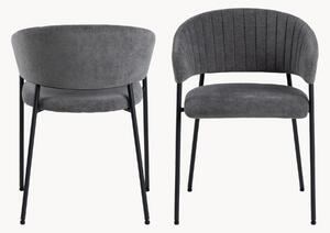Set di 2 sedie da pranzo imbottite con braccioli Ann