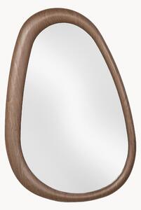 Specchio da parete dalla forma organica con cornice in legno di noce Iggy