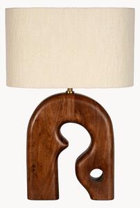 Lampada da tavolo in legno di acacia con paralume in lino Leclerc
