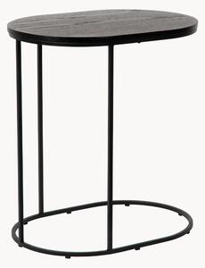 Tavolino ovale con piano in legno Olec