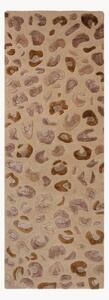 Passatoia in viscosa fatta a mano con motivo in rilievo Leopard Print