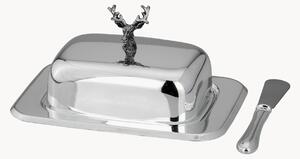 Burriera e coltello placcati argento Deer 2 pz
