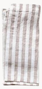 Set di 2 tovaglioli in lino a righe bianche Natural White Stripes