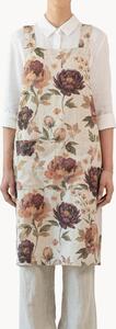 Grembiule in lino con schienale incrociato Vintage Roses