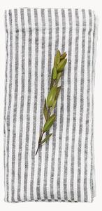 Set di 2 tovaglioli in lino a righe sottili nere Thin Black Stripes