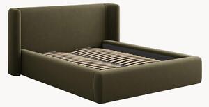 Letto imbottito in tessuto effetto velluto con contenitore Jolene