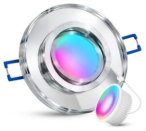 SSC-LUXon WiFi Lampada da incasso in vetro MIRELLA dimmerabile e orientabile 230V con lampadina Smart RGB+ - Downlight compatibile con Alexa, Siri e Google