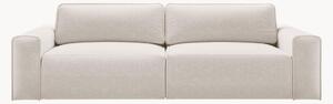 Divano letto 3 posti in ciniglia con contenitore Victor, larg. 246 cm
